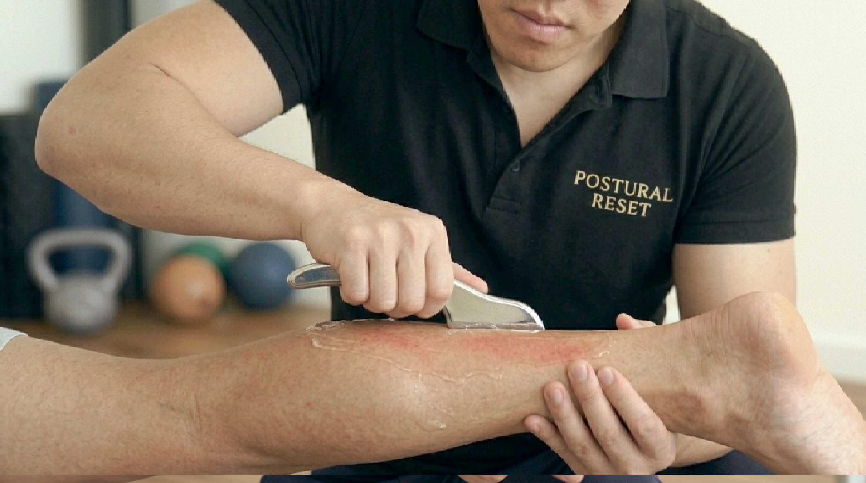 Sports massage and manual therapy rehabilitation myofascial release close up